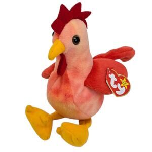Ty Vintage Doodle Rooster Beanie Baby Tag Error P.V.C Stuffed Animal Plush